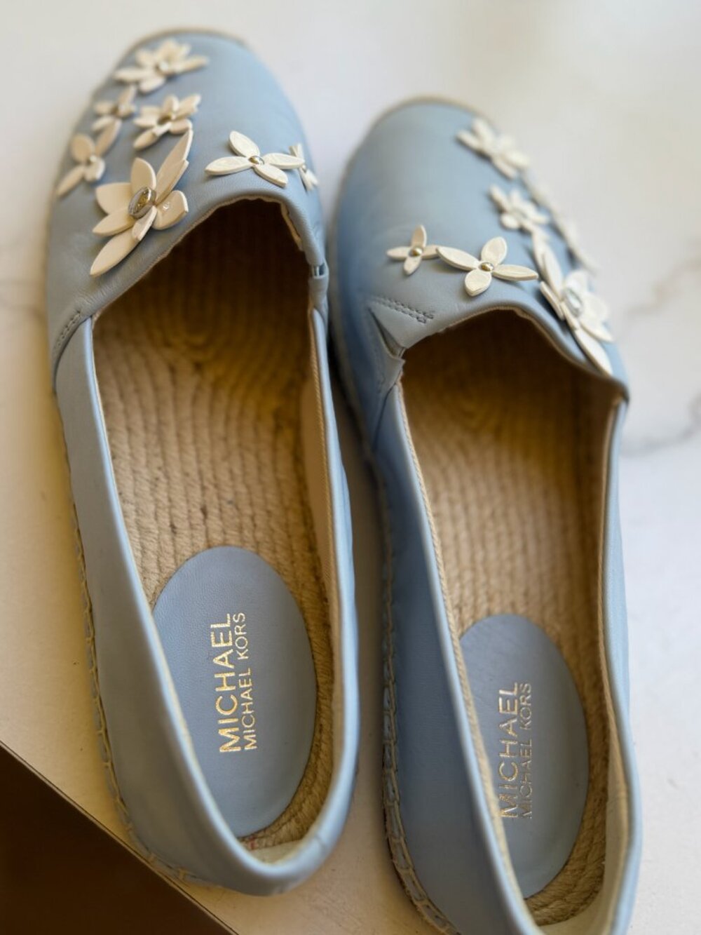 Michael Kors Floral Leather Espadrilles Size 8.5 - Picture 2 of 4